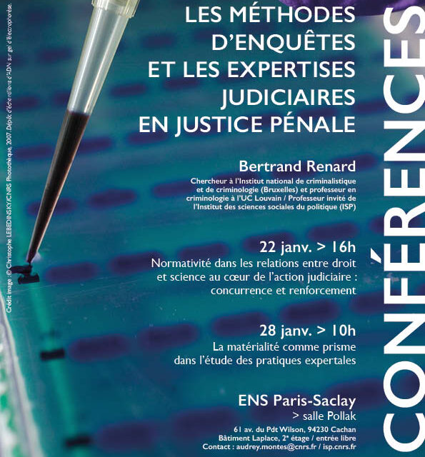 Conférences sur l’expertise judiciaire / Bertrand Renard, prof. invité de l’ISP